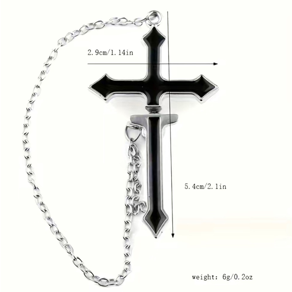 Cross Chain Earring Gothic Punk New - Picture 4 of 5